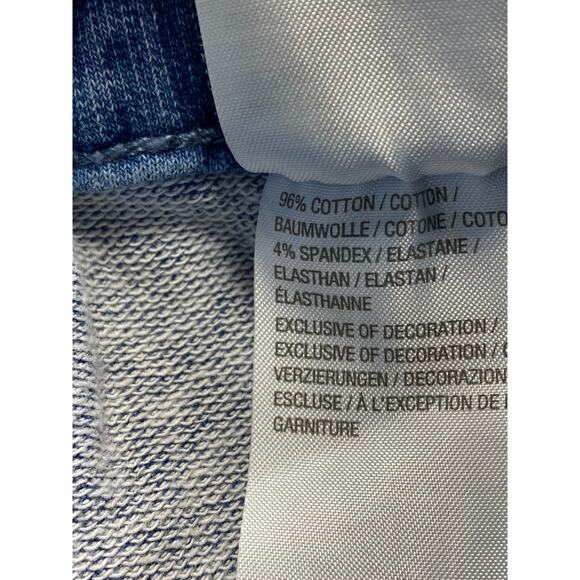 Quacker Factory Floral Embroidered Rhinestone Hem Pull On Jeans Size L Mcbling - Picture 6 of 8